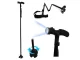 Folding Walking Cane with 6 LED Flashlight and 4-Point Base, Black