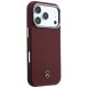 Mercedes Leather Semi Wrap Wood Effect MagSafe Case for iPhone 17 Pro Max, Red