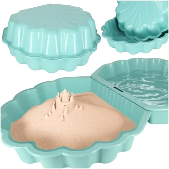 2-in-1 Shell Sandpit and Pool Twins, 160x87.5x19.5 cm, mint