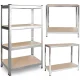 Plonos PL-700 Metal Storage Shelving Unit Set, 2 pcs, 150 x 75 x 30 cm