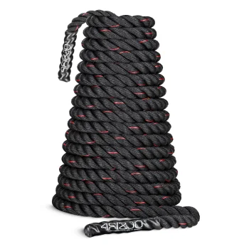 4FIZJO Power Battle Rope Training Rope 15 m, Black