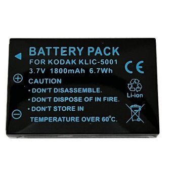 Camera Battery for Kodak KLIC-5001 and Sanyo DB-L50 1800mAh