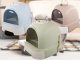 Large Enclosed Cat Litter Box with Scoop and Sliding Tray