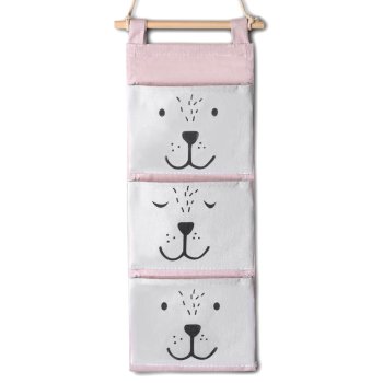 Nukido Hanging Wall Organizer for Toys, pink