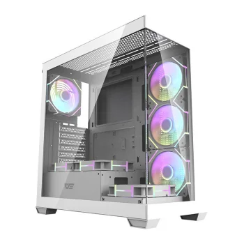 Darkflash DS900 Computer Case with 7 ARGB Fans, White