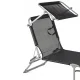 MultiGarden Adjustable Garden Sun Lounger with Canopy, Black