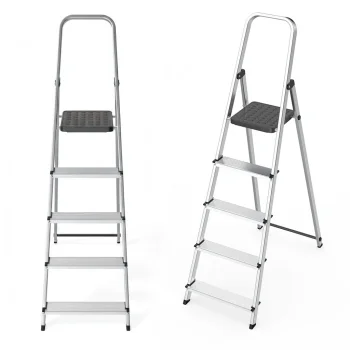 Modernhome Aluminum Folding Stepladder with Platform, 5 Steps, 150 kg