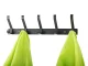 Wall Mounted Coat Rack with 5 Hooks for Entryway or Bathroom, Black