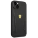 Ferrari iPhone 14 Plus Case Leather Stamp Sides, Black