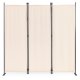 Folding Outdoor Privacy Screen 3 Panel 5.4 x 5.5 ft, Beige MultiGarden