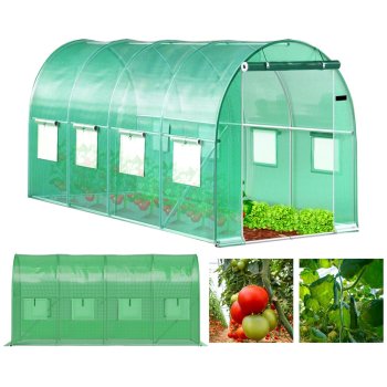 Garden Polytunnel Greenhouse 4x2x2 m 8m2 UV Foil Metal Frame