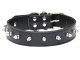 Adjustable Dog Collar with Studs, Faux Leather, Size L