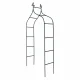 Metal Garden Arch LUARO 265 cm Tall Arbor for Climbing Plants and Roses
