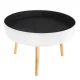 Modernhome Round Coffee Table with Storage Compartment 60 cm