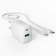 Puro PROLITE 25W USB-A / USB-C Wall Charger + USB-C to USB-C Cable 1.2m - White