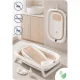 Foldable Baby Bathtub with Stand Nukido Nk-279, White/Beige