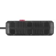 Maclean MCE388 B Power Strip, 2 Outlets + 3xUSB, 2500W, 3m, Black