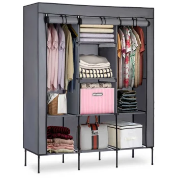 Massido Textile Wardrobe, Graphite