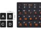 Наклейки на клавиатуру QWERTY + Кириллица 11x13 мм Черные
