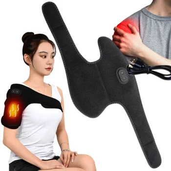 Universal Vibrating Massager with Heating for Shoulders and Joints, 3 Modes, USB, Black