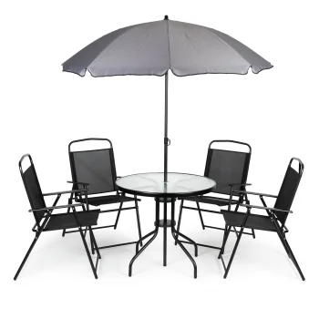 MultiGarden Garden Furniture Set with Table, 4 Chairs & Parasol