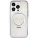 Guess Ring Stand Script Glitter MagSafe Case for iPhone 15 Pro - Transparent