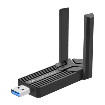 Wozinsky WAX-1800 WiFi 6 USB 3.0 belaidis tinklo adapteris, dviejų dažnių 1800 Mbps, juodas