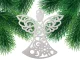 Christmas Tree Ornaments Glitter Angels, 3 pcs, White