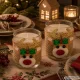 Scented Candles in Glass Reindeer Set, 2 pcs