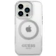 Guess Metal Outline MagSafe Case for iPhone 14 Pro - Silver