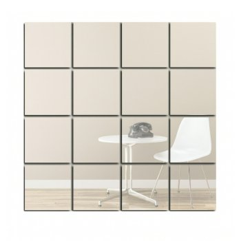 Square Mirror Wall Stickers 15x15 cm, 16 Pieces