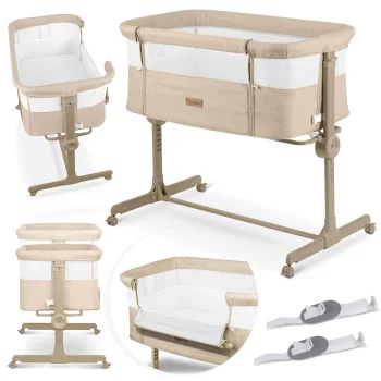 Nukido NK-243 Folding Travel Cot - Co-sleeper with Mattress