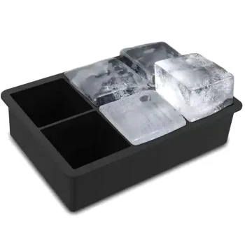 Silicone Ice Cube Tray for 6 Large Cubes DA95, Black