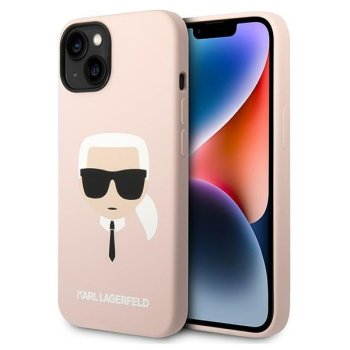 Apple iPhone 14 Plus 6.7" Karl Lagerfeld Silicone Karl`s Head Case Cover (KLHCP14MSLKHLP), Pink