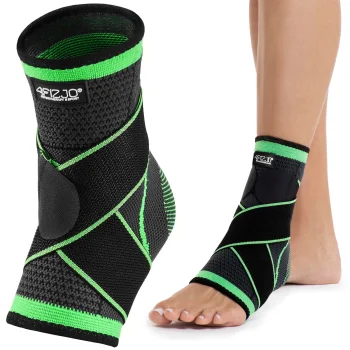 4FIZJO Elastic Ankle and Foot Support Brace, One Size, Black
