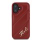 Karl Lagerfeld iPhone 16 Case Diagonal Quilted Script, Red