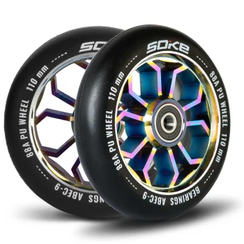 Soke Scooter Wheels 110 mm, ABEC 9, 2-Pack, Rainbow