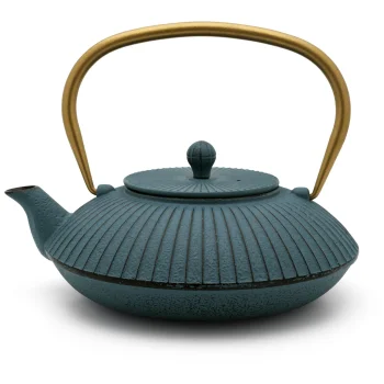 Bredemeijer Linhai 153031 Cast Iron Teapot, 1.1L, Petrol Gold
