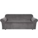 Stretch Velvet Sofa Cover for 3 Seater Couch, Light Grey
