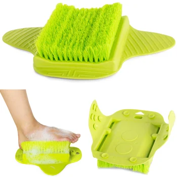 Foot Wash Brush and Massager for Shower, Green