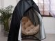 Waterproof hanging egg chair cover for garden swing, black