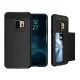 Samsung Galaxy S9 (G960F/DS) Slide Card Holder PC + TPU Hybrid Back Case Cover, Black