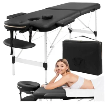 4Fizjo 1011 Aluminum Folding Massage Table, 60 cm, Black