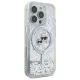 Karl Lagerfeld iPhone 16 Pro Case Liquid Glitter Karl & Choupette Head MagSafe, Clear