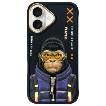 Nimmy Cool&Cute 2.0 Monkey Case for iPhone 16, Black