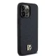 DKNY iPhone 14 Pro Max Case Leather Monogram Pattern Metal Logo MagSafe, Black