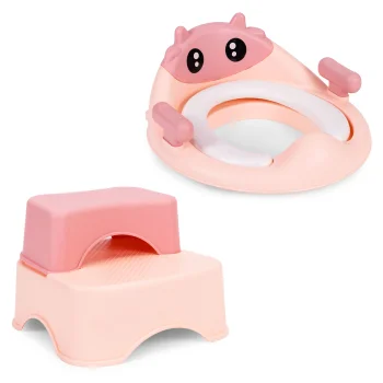 Ecotoys Kids Toilet Training Seat with Step Stool, Pink
