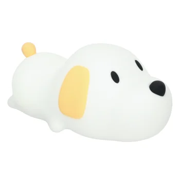 Rechargeable Silicone Puppy Night Light for Kids, Soft Touch LED Lamp, White
