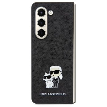 Samsung Galaxy A55 ( SM-A556B/DS ) Karl Lagerfeld Saffiano Karl&Choupette Pin Case Cover, Black