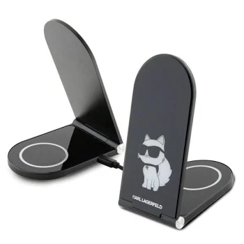 Karl Lagerfeld Choupette MagSafe 2in1 Foldable Wireless Charger 15W, Black